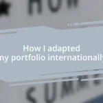 How I adapted my portfolio internationally