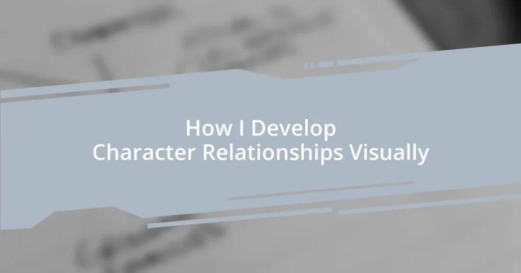 How I Develop Character Relationships Visually