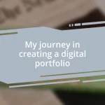 My journey in creating a digital portfolio