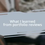 What I learned from portfolio reviews