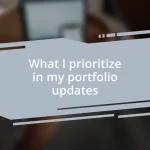 What I prioritize in my portfolio updates